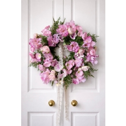 Wieniec na drzwi Różowe Kwiaty Irysy i Maki 75 cm